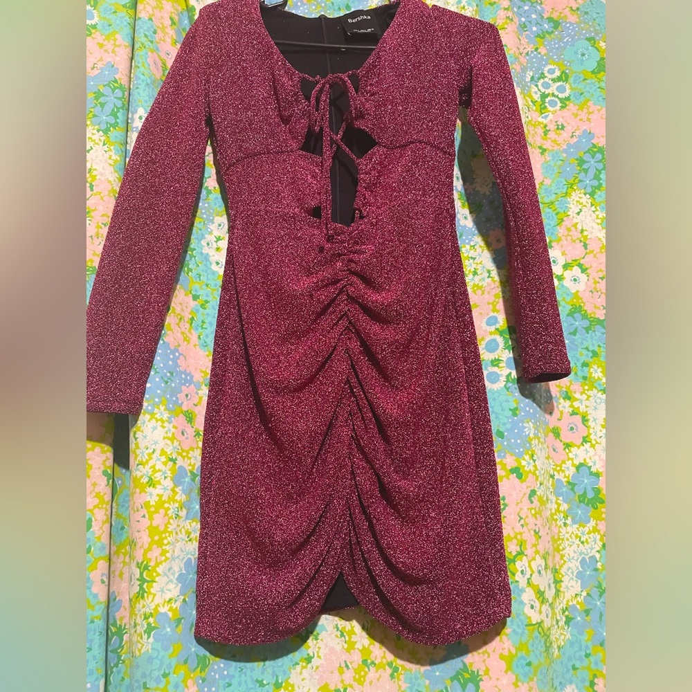 BARBIE! Amazing Barbie style glittery pink low plunge main character dress
